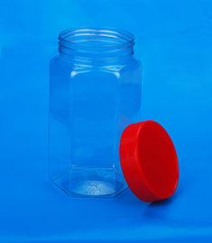 Round Shape Transparent Plastic Jar , Eco Friendly Food Storage Jars